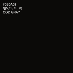 #0B0A08 - Cod Gray Color Image